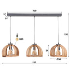 Hanglamp Orba | 3-Lichts | Massief mango naturel
