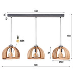 Hanglamp Orba | 3-Lichts | Massief mango naturel