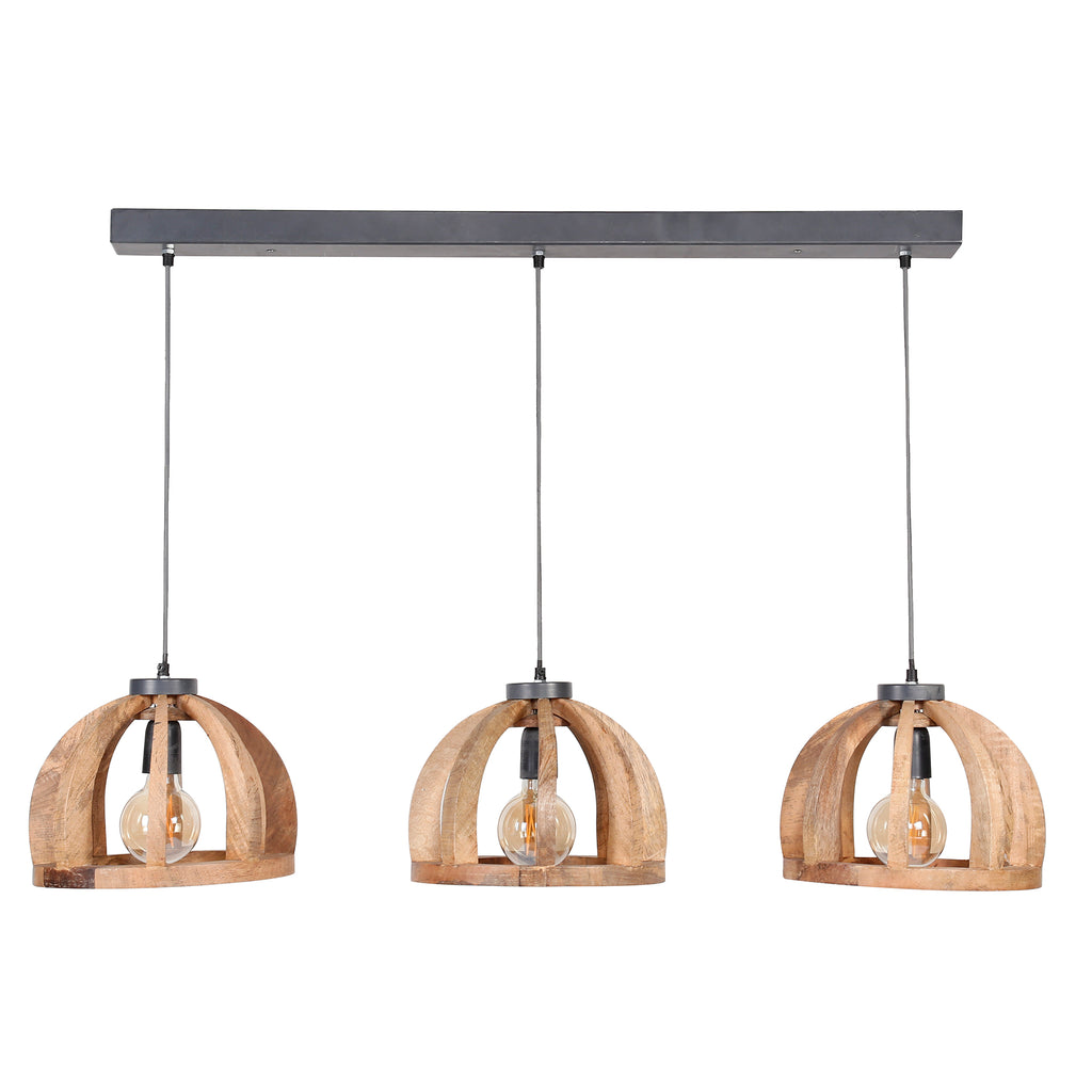 Hanglamp Orba | 3-Lichts | Massief mango naturel