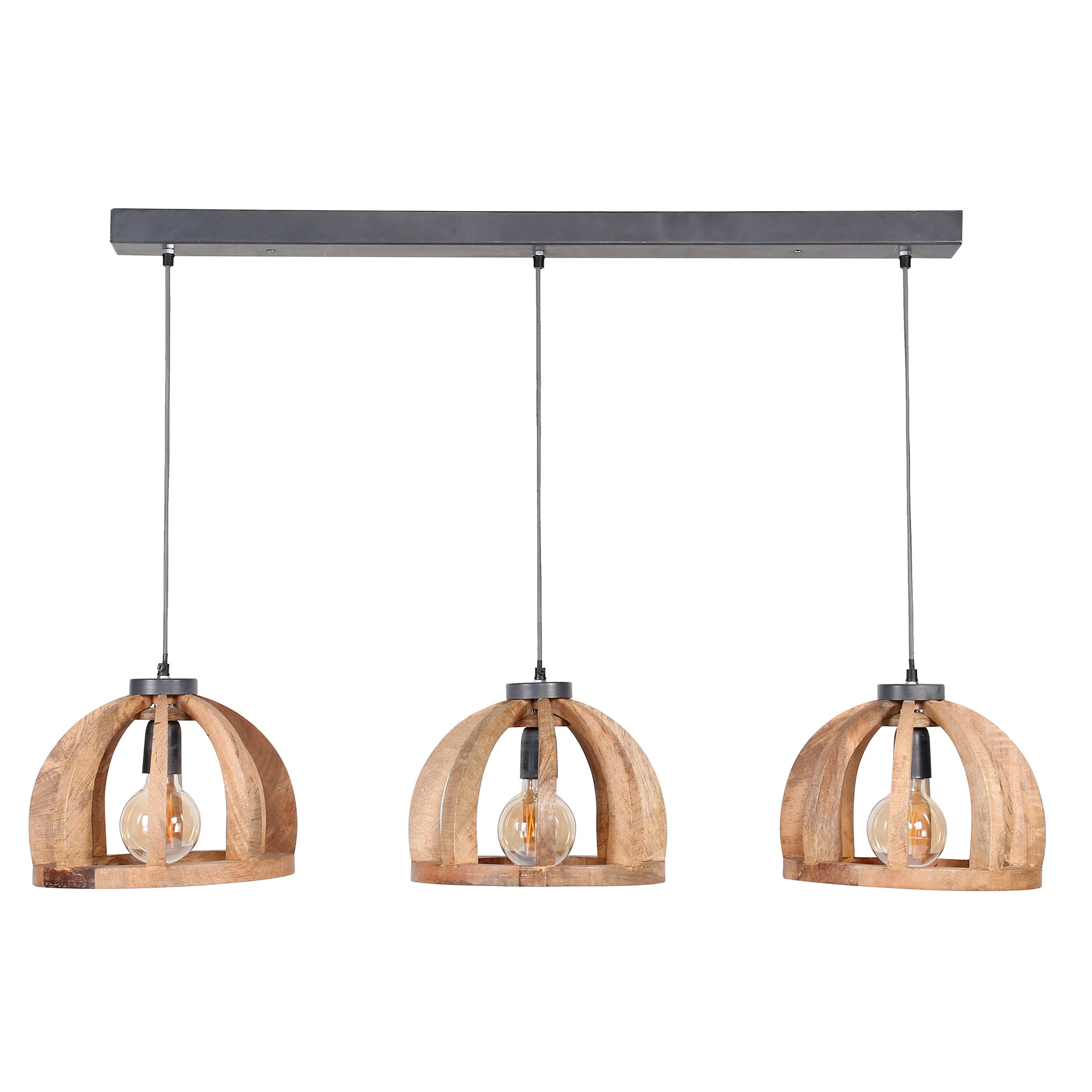 Hanglamp Orba | 3-Lichts | Massief mango naturel