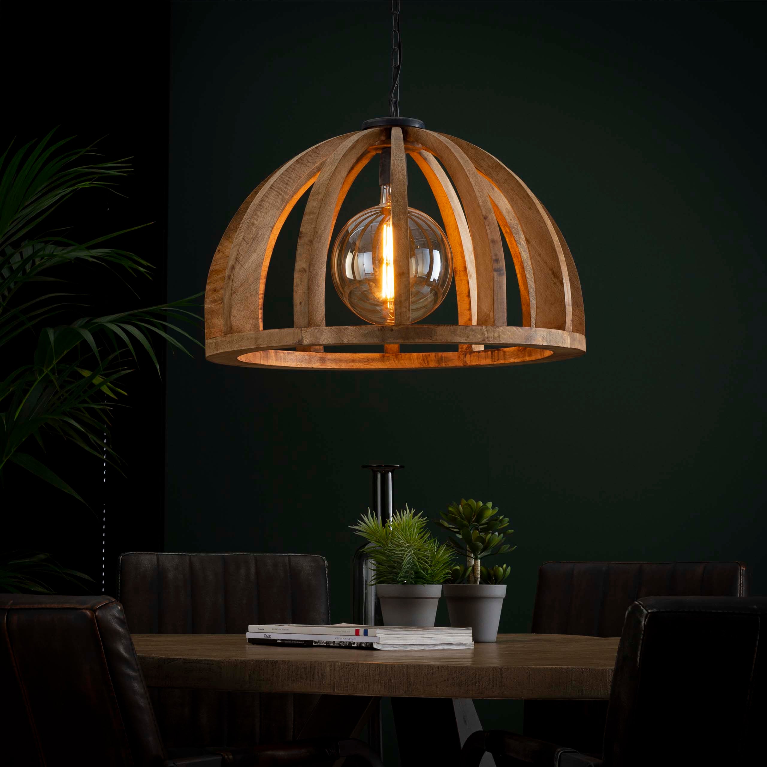 Hanglamp Orba | 1-Lichts | Massief mango Ø60