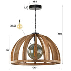 Hanglamp Orba | 1-Lichts | Massief mango Ø60