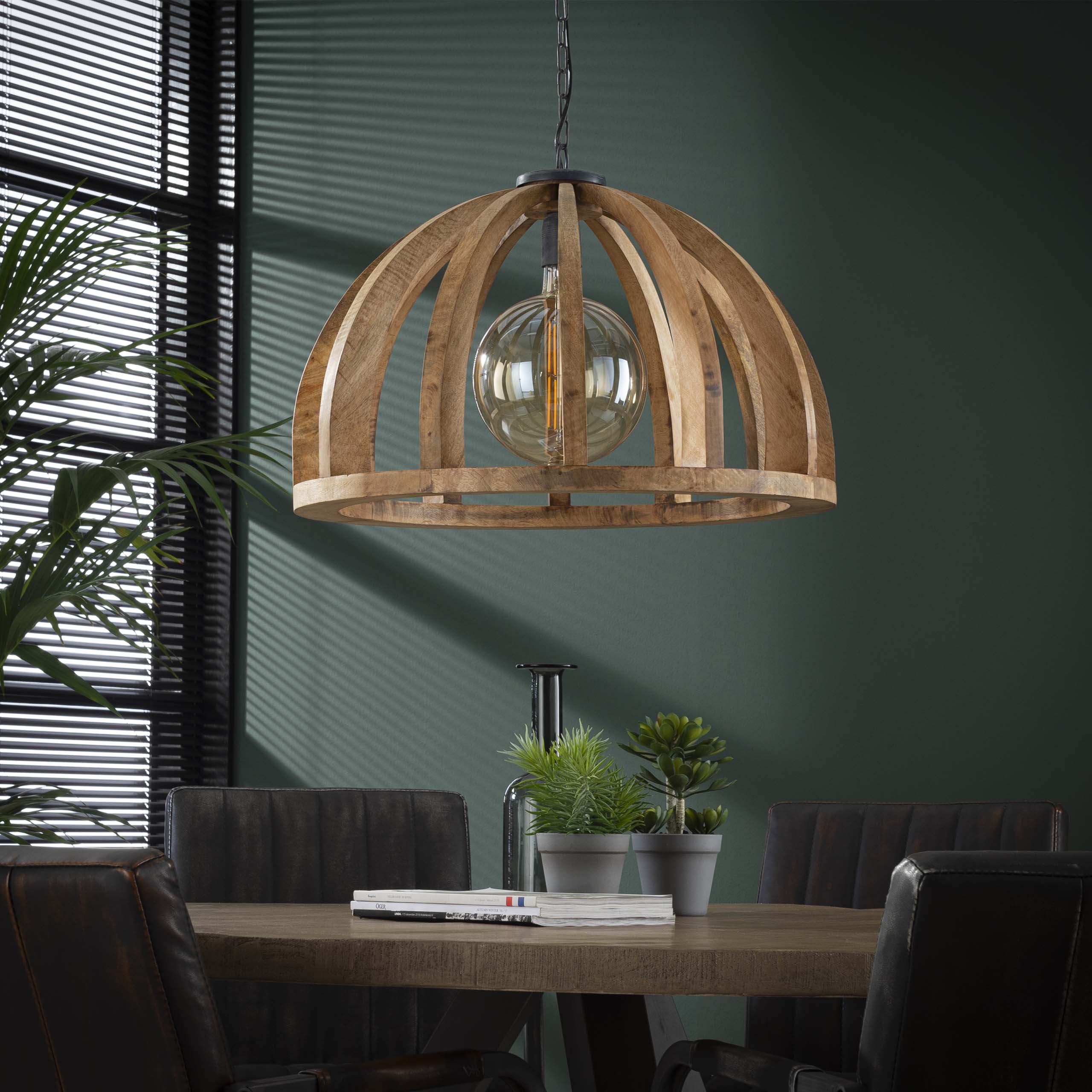 Hanglamp Orba | 1-Lichts | Massief mango Ø60