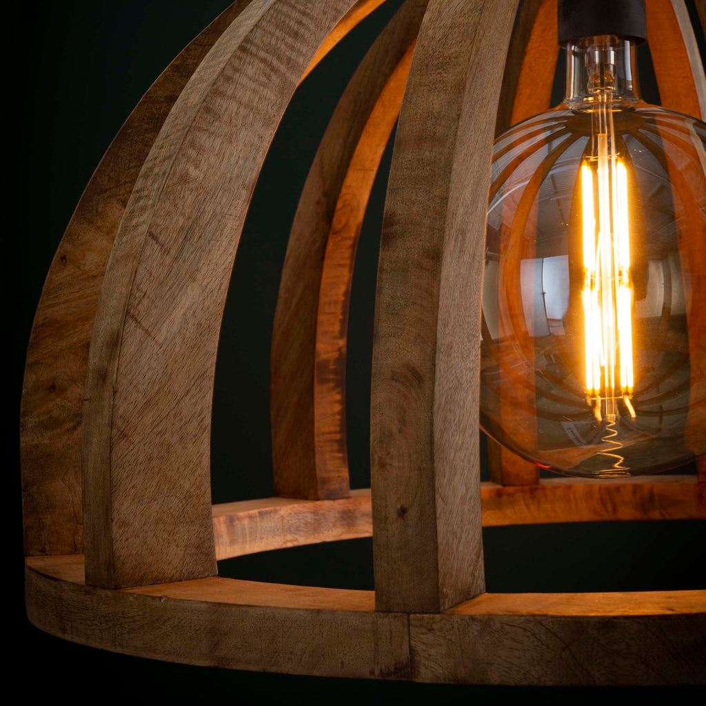 Hanglamp Orba | 1-Lichts | Massief mango Ø60
