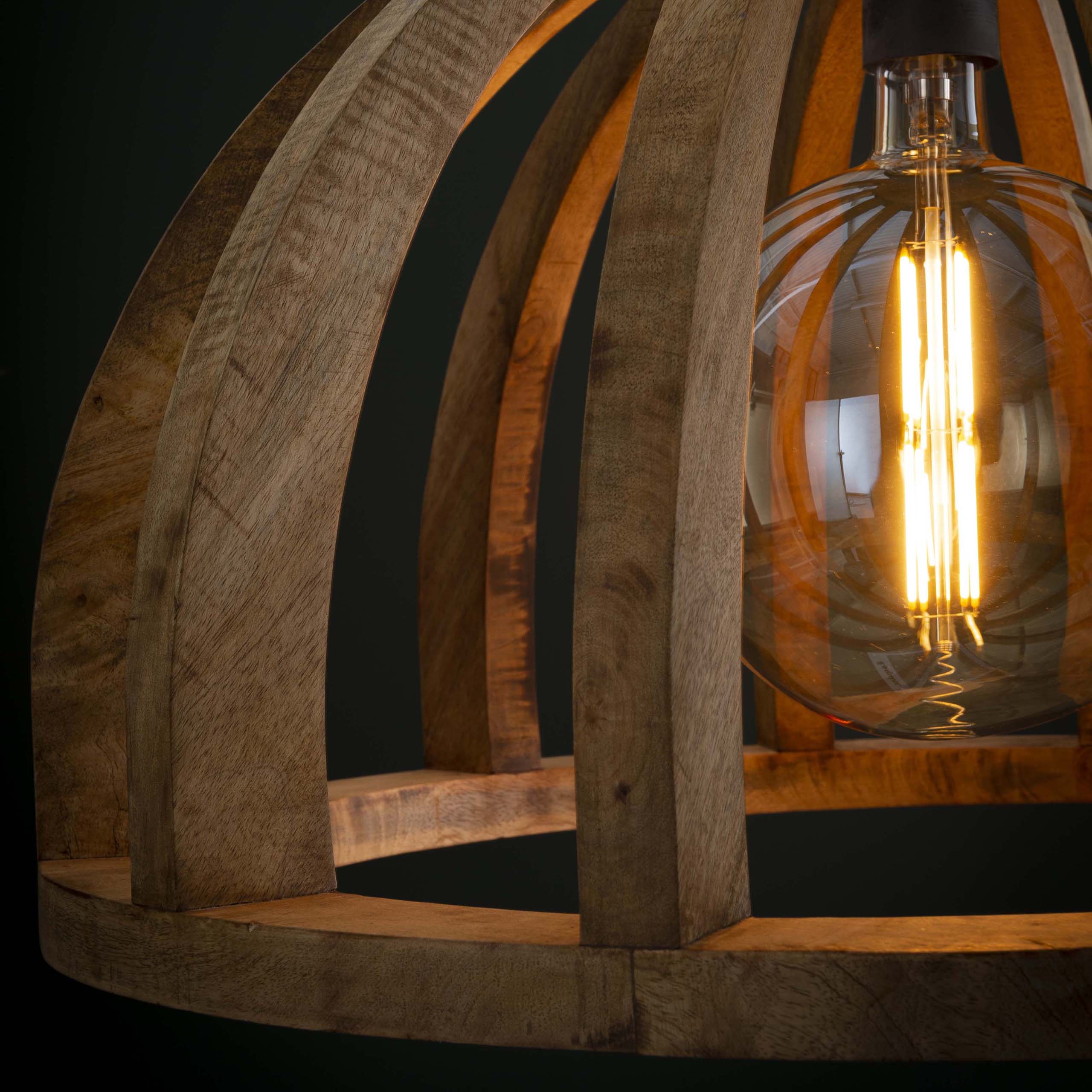 Hanglamp Orba | 1-Lichts | Massief mango Ø60