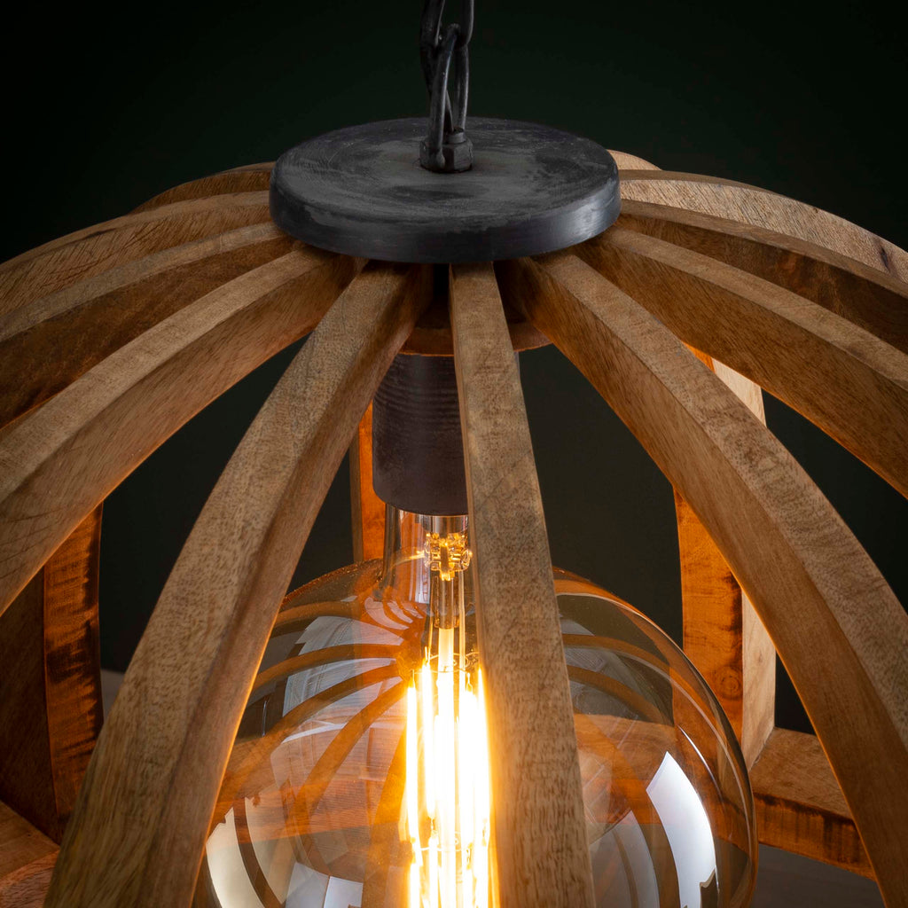 Hanglamp Orba | 1-Lichts | Massief mango Ø60