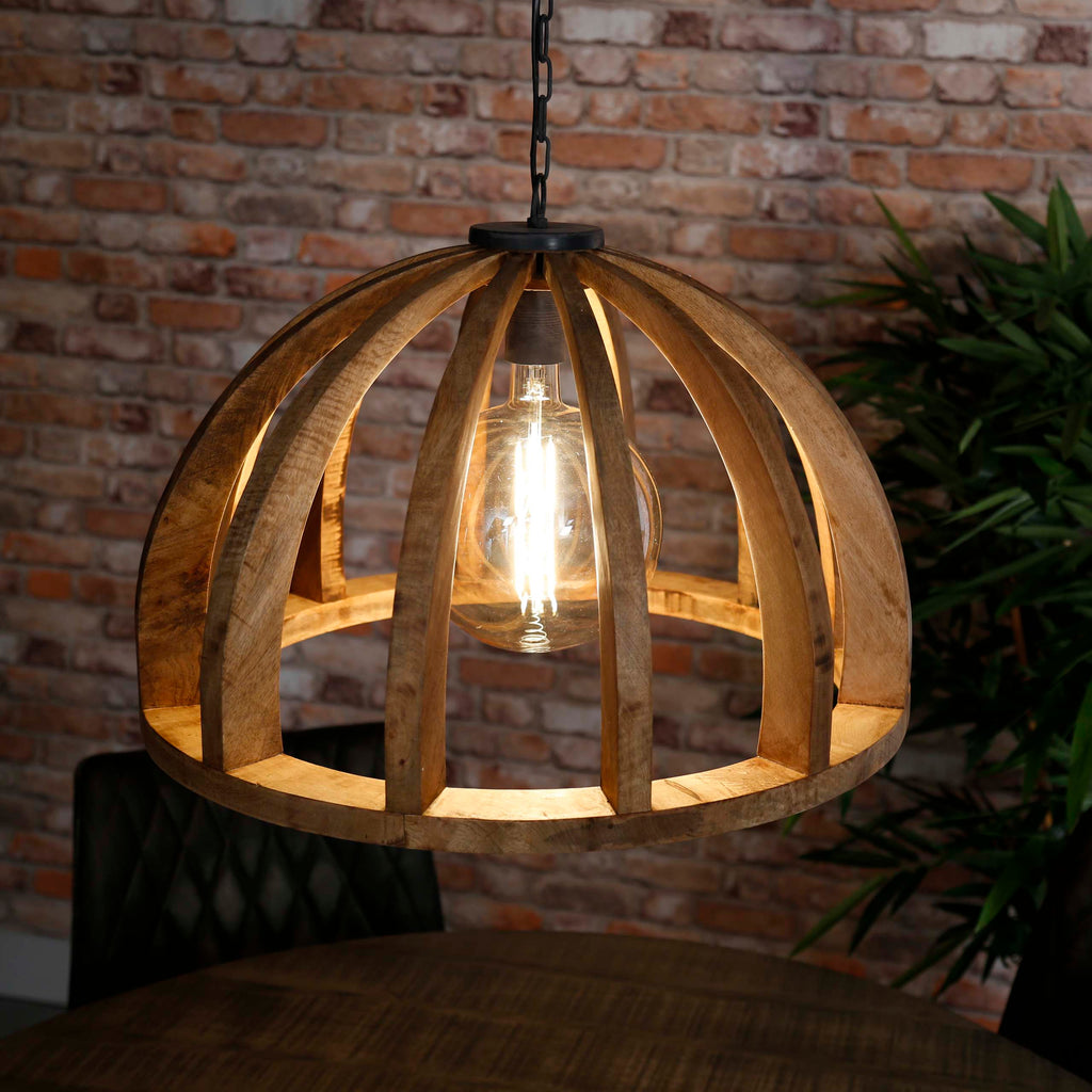Hanglamp Orba | 1-Lichts | Massief mango Ø60