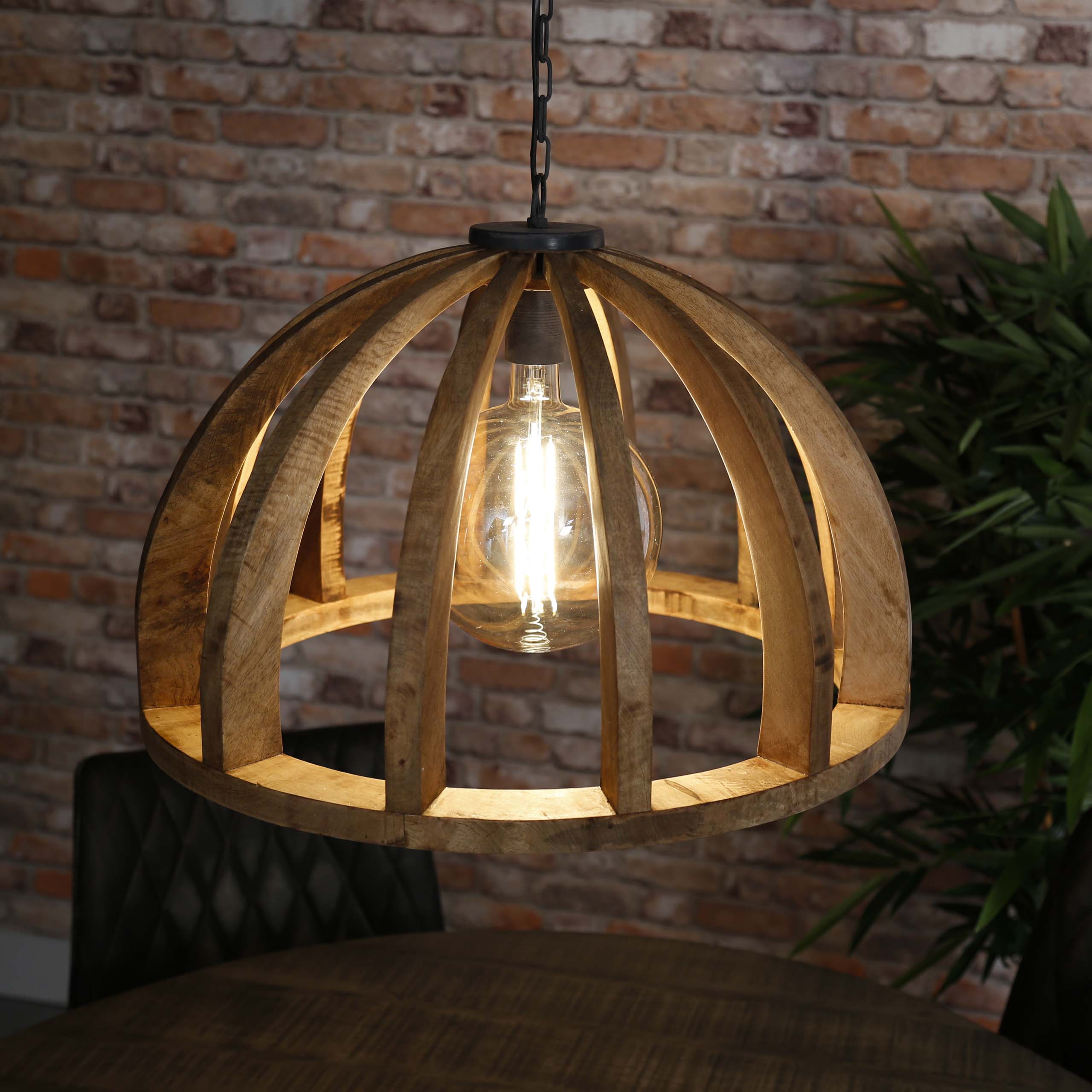 Hanglamp Orba | 1-Lichts | Massief mango Ø60