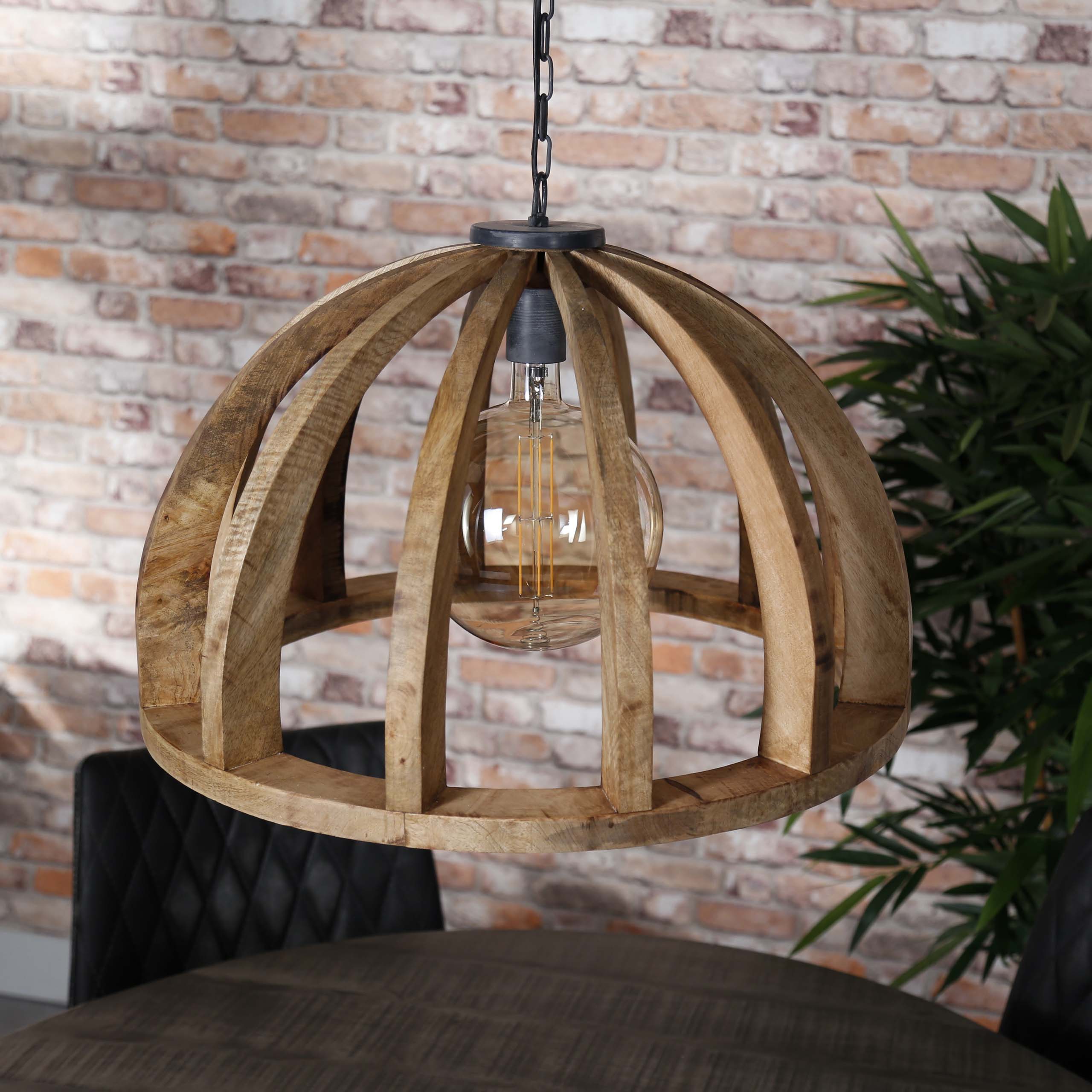 Hanglamp Orba | 1-Lichts | Massief mango Ø60