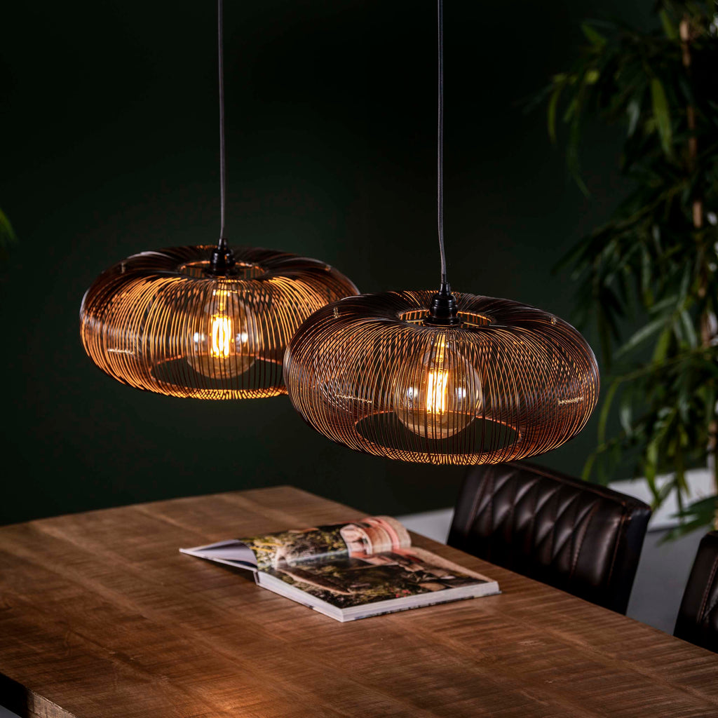 Hanglamp Copper Twist | 2-Lichts | Zwart nikkel