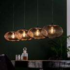 Hanglamp Copper Twist | 4-Lichts | Zwart Nikkel