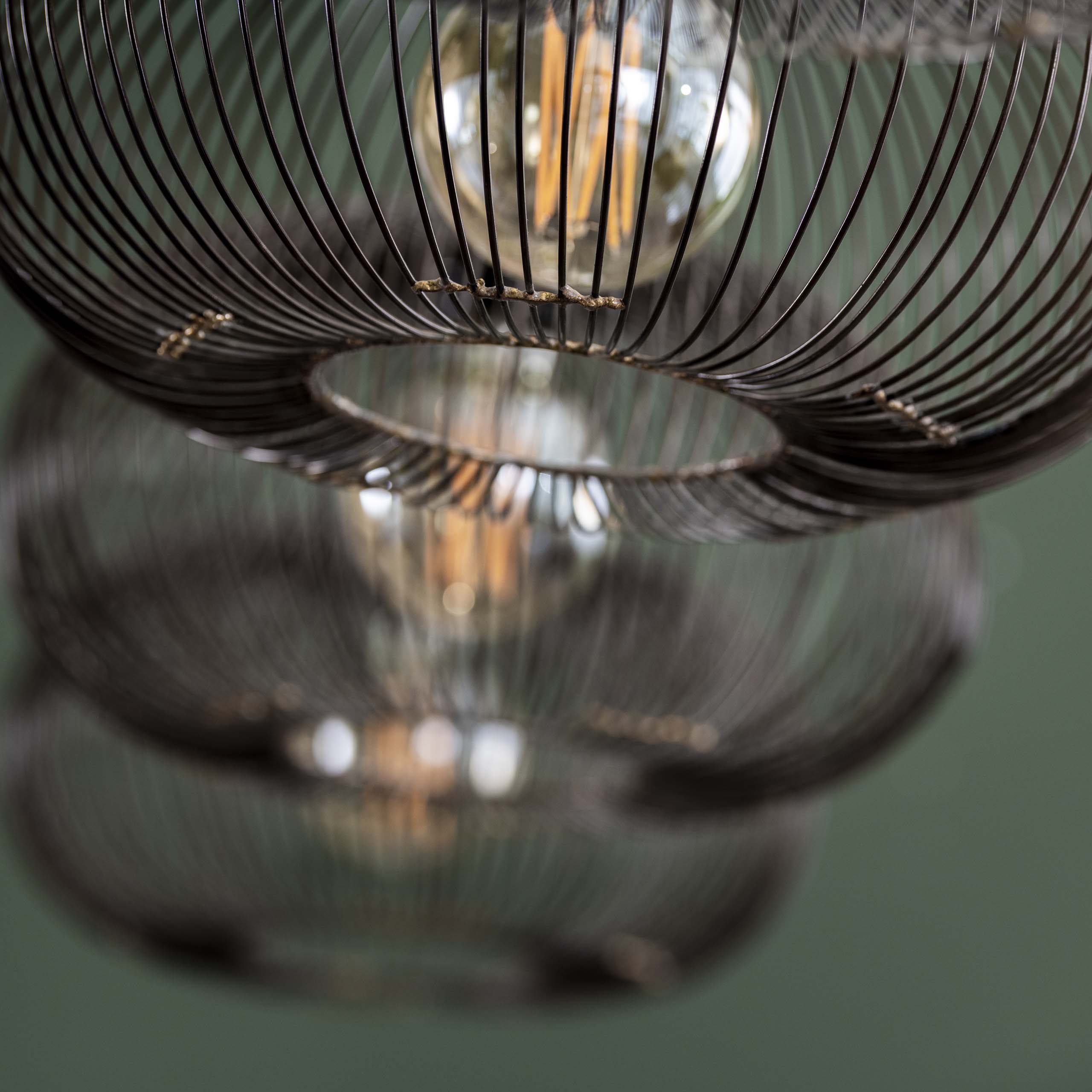Hanglamp Copper Twist | 4-Lichts | Zwart Nikkel