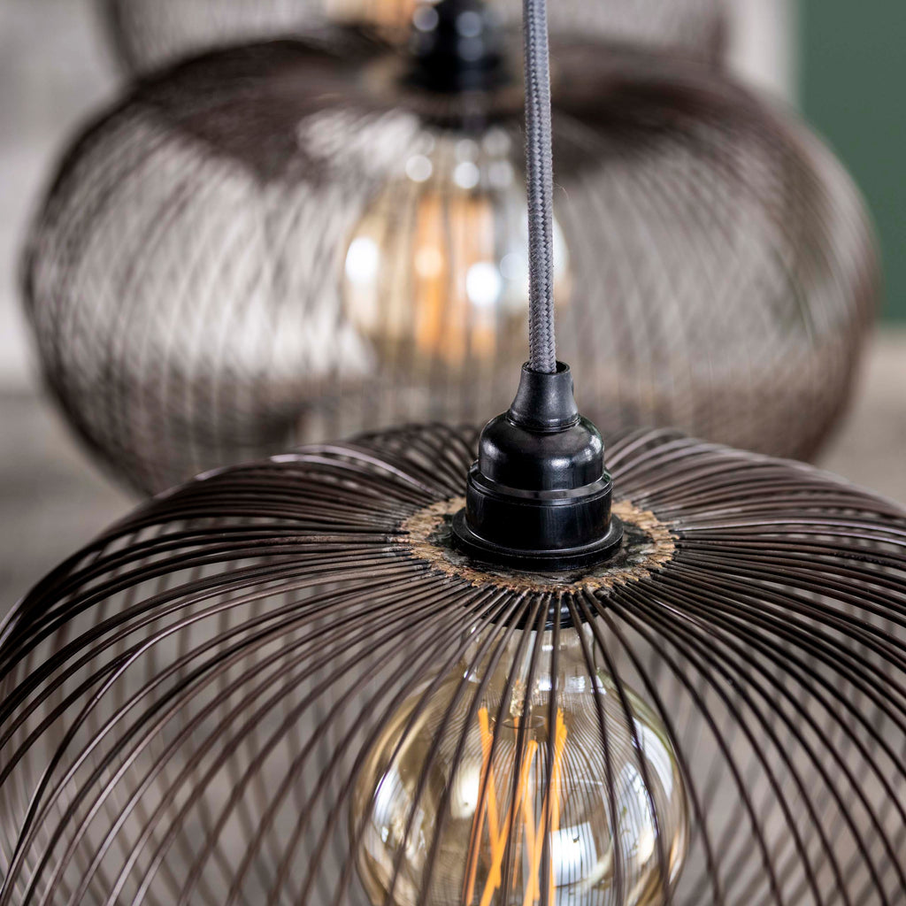 Hanglamp Copper Twist | 4-Lichts | Zwart Nikkel