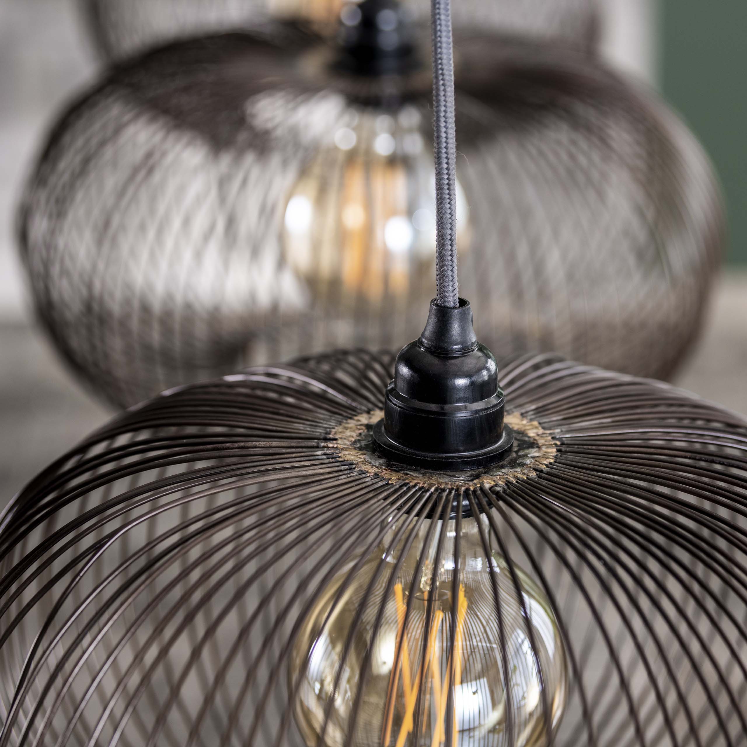 Hanglamp Copper Twist | 4-Lichts | Zwart Nikkel