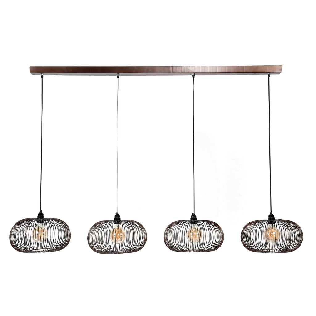 Hanglamp Copper Twist | 4-Lichts | Zwart Nikkel