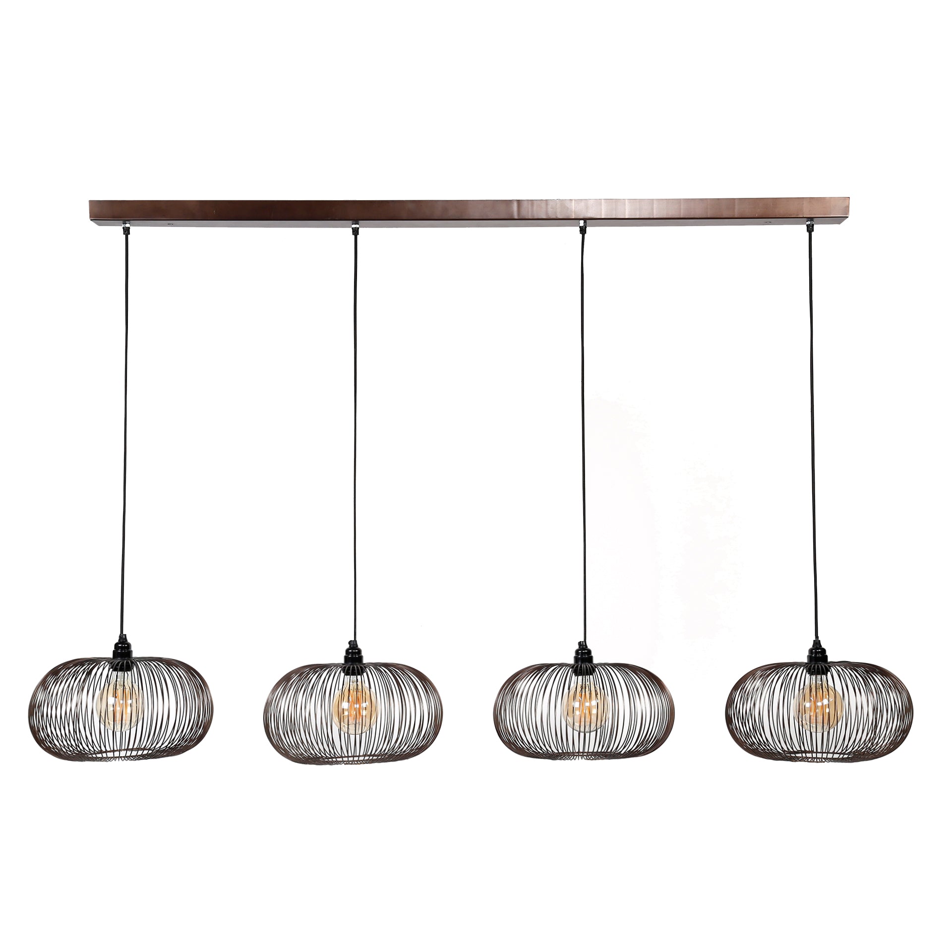 Hanglamp Copper Twist | 4-Lichts | Zwart Nikkel