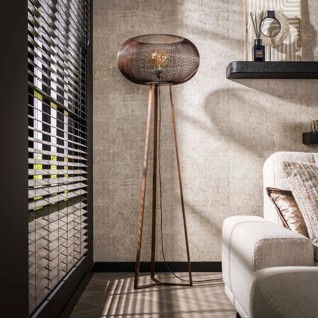 Vloerlamp Copper Twist | 1-Lichts | Zwart nikkel