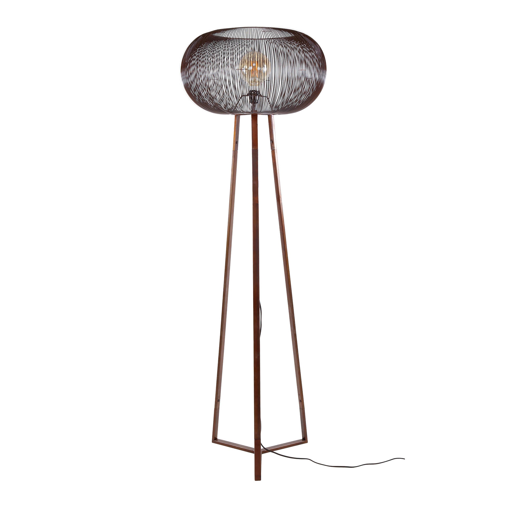 Vloerlamp Copper Twist | 1-Lichts | Zwart nikkel