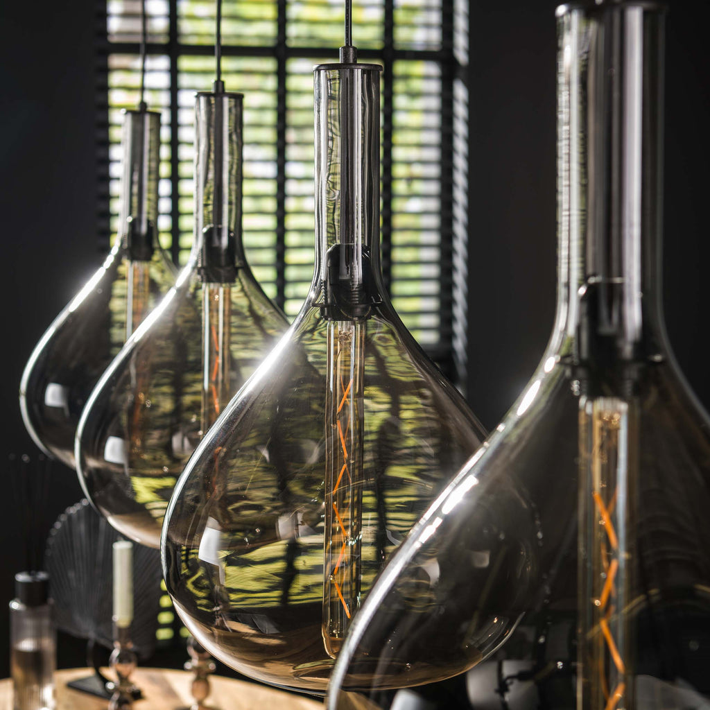 Hanglamp Smoke Drop | 4-Lichts | Artic zwart