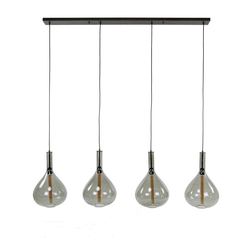 Hanglamp Smoke Drop | 4-Lichts | Artic zwart