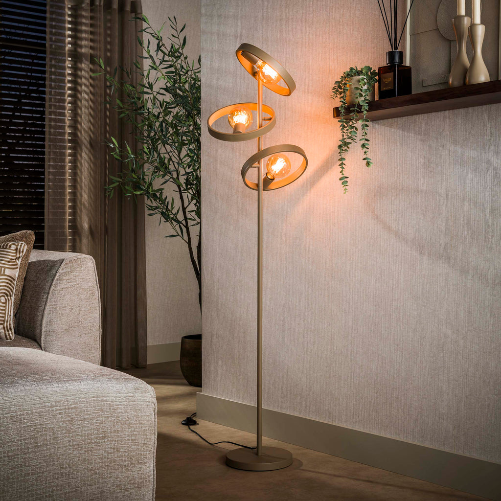 Vloerlamp Hover | 3-lichts | Beige