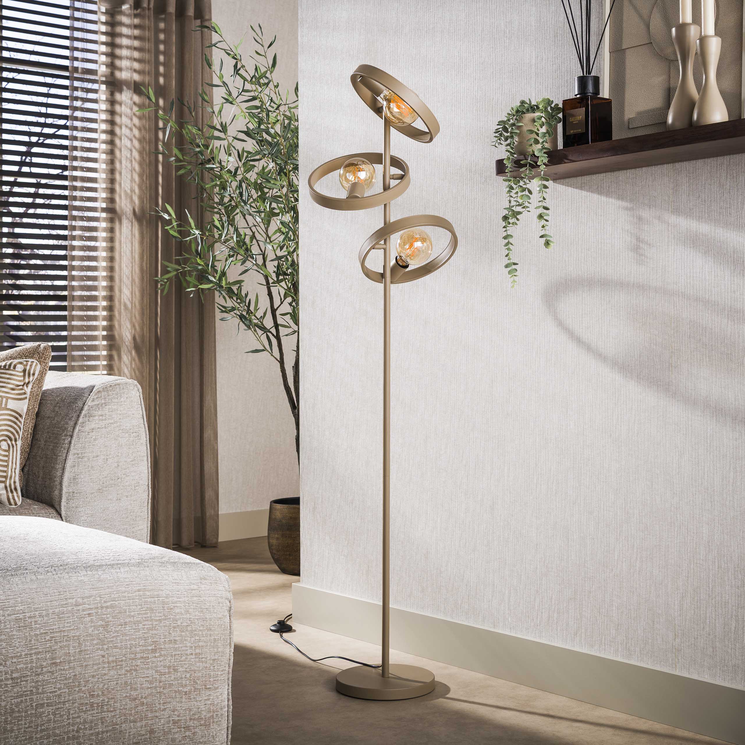 Vloerlamp Hover | 3-lichts | Beige