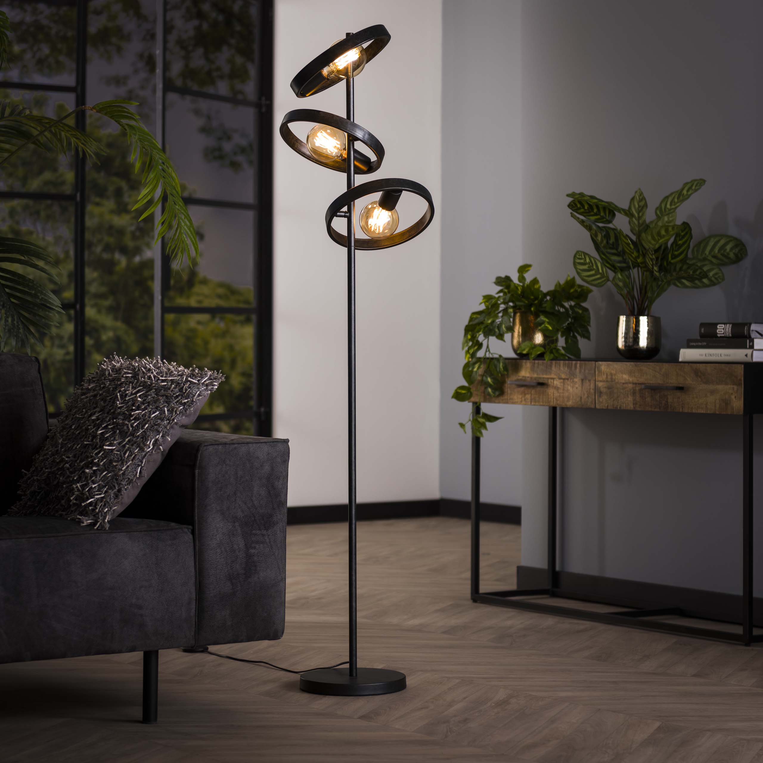 Vloerlamp Hover | 3-Lichts | Charcoal
