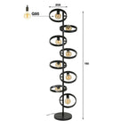 Vloerlamp Hover | 8-Lichts | Charcoal