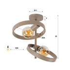 Plafondlamp Hover | 2-Lichts | Beige