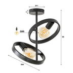 Plafondlamp Hover | 2-Lichts | Charcoal