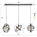 Hanglamp Cosmos | 3-Lichts | Artic zwart