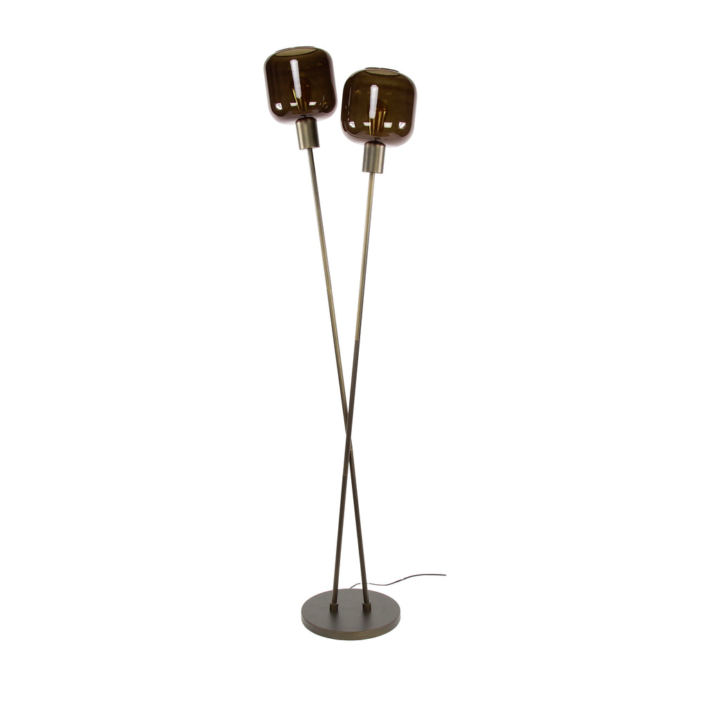 Vloerlamp Bronza | 2-lichts | Sienna bruin