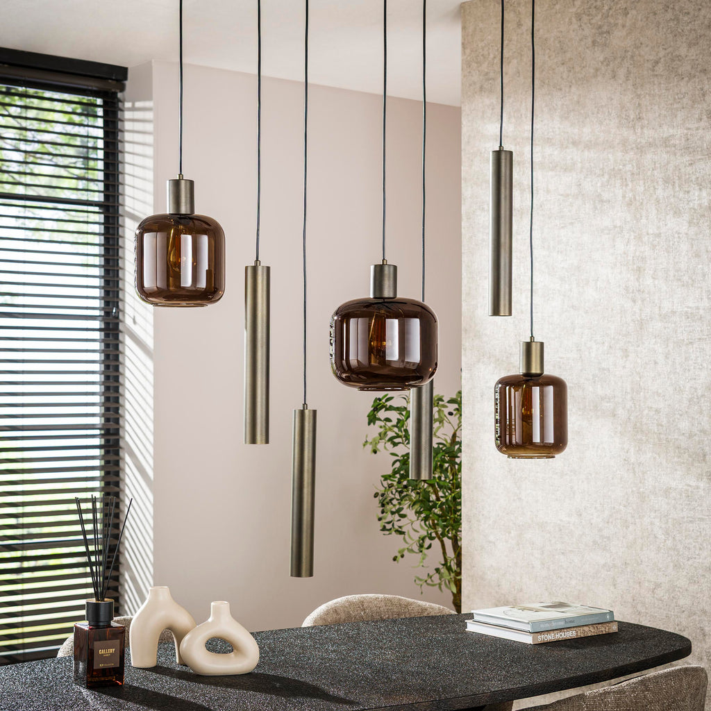 Hanglamp Bronza | 4+3-Lichts | Sienna bruin