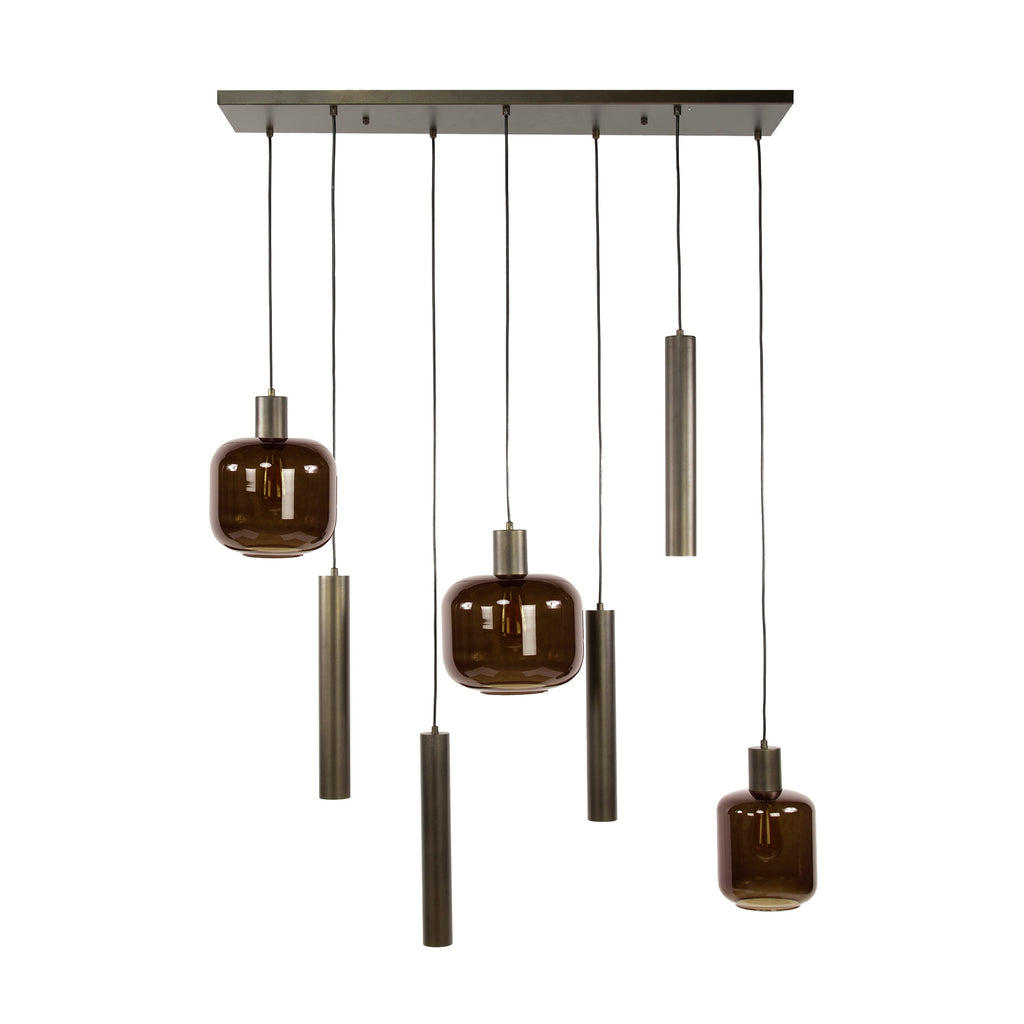 Hanglamp Bronza | 4+3-Lichts | Sienna bruin