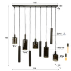 Hanglamp Sepiora | 5+4-Lichts | Sienna bruin