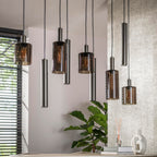 Hanglamp Sepiora | 5+4-Lichts | Sienna bruin
