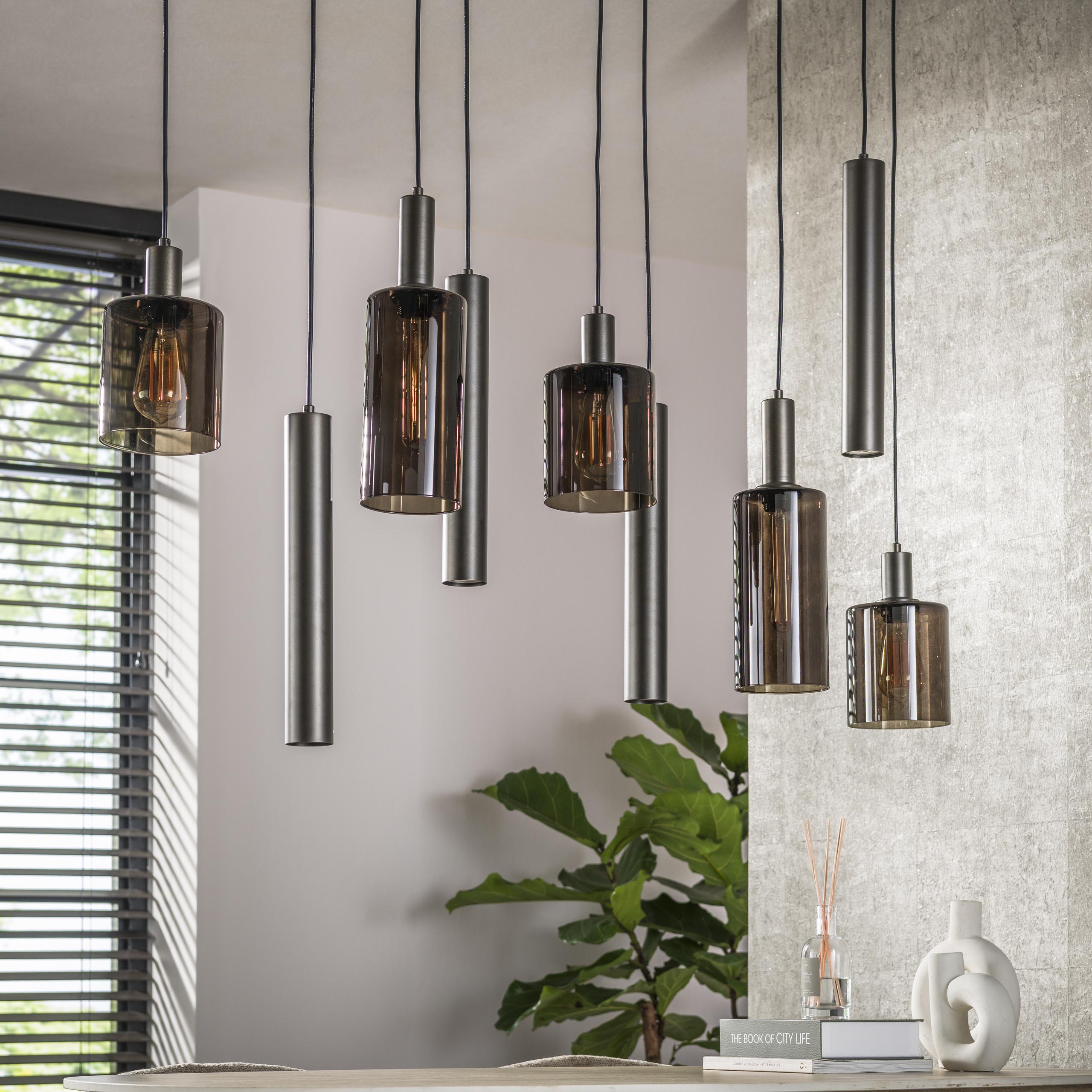 Hanglamp Sepiora | 5+4-Lichts | Sienna bruin