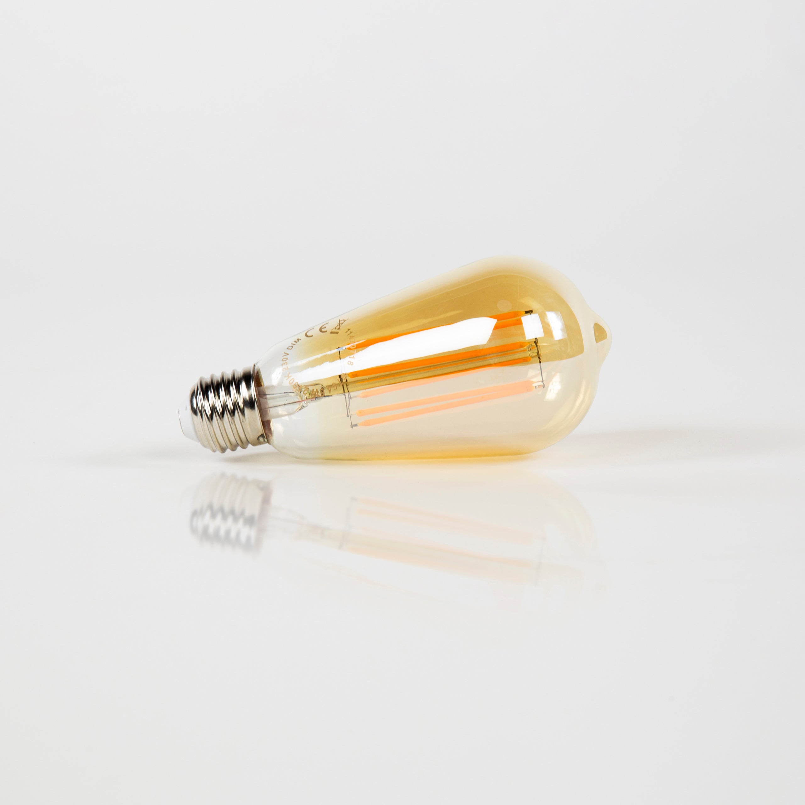 Lichtbron LED ST64 | Dimbaar | Amber glas