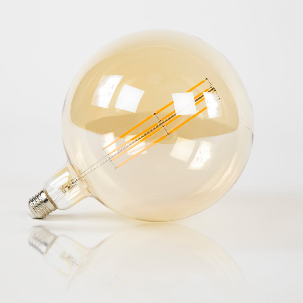 Lichtbron LED [G200] Filament bol Ø20cm | Amber glas