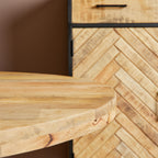 Eettafel Mangohout | Ø120 cm | Matrixpoot Zwart