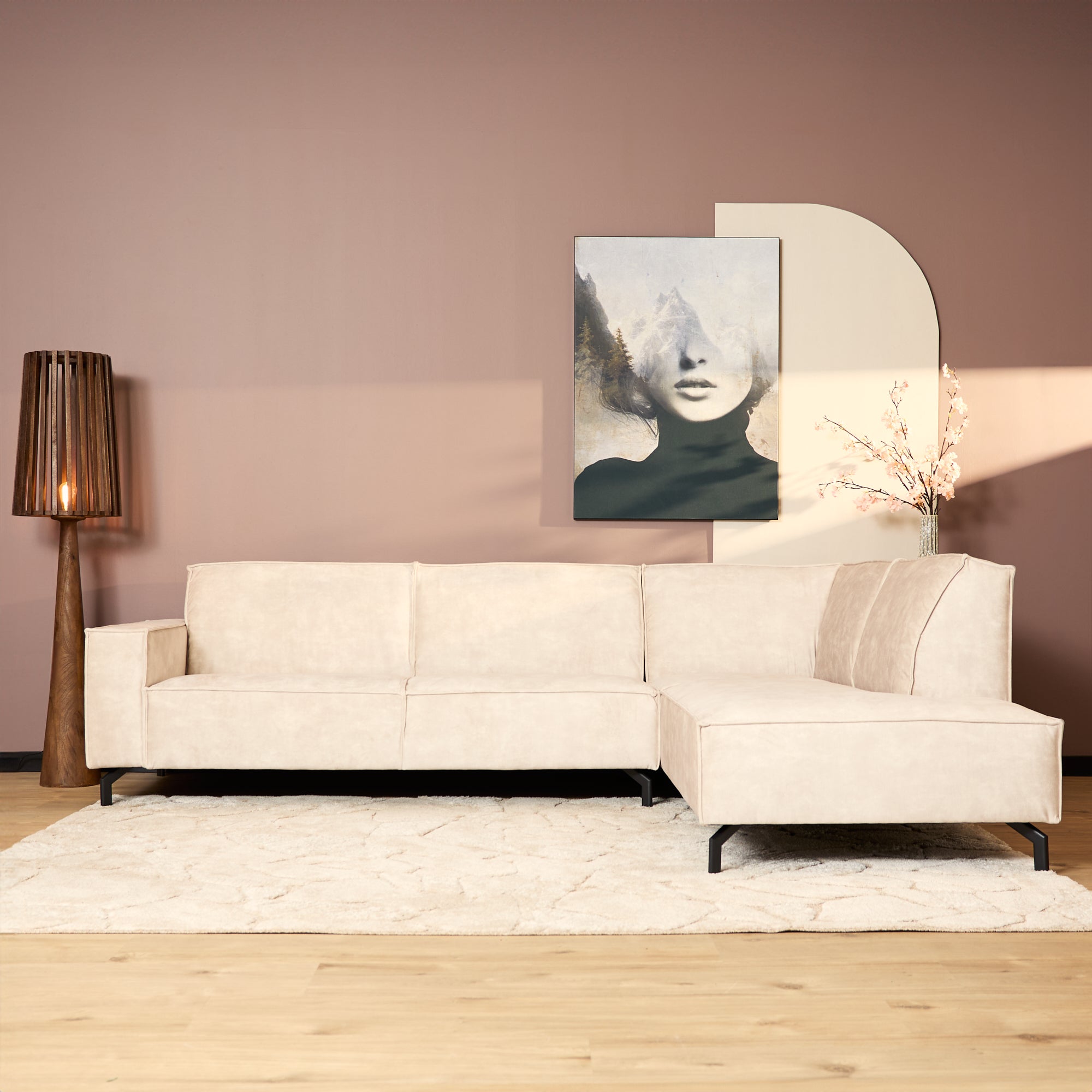 Hoekbank Floris | 2,5-Zits | Rechts | Velvet Beige