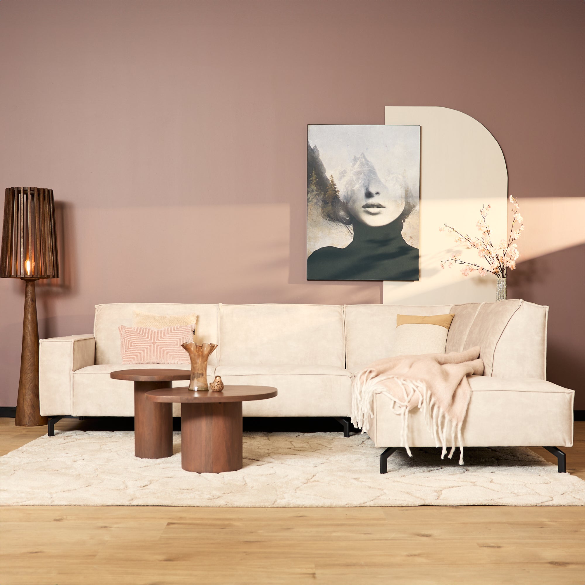 Hoekbank Floris | 2,5-Zits | Rechts | Velvet Beige