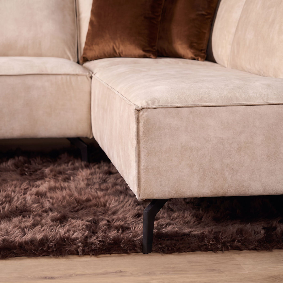 MySofa Floris| 2,5 zits + divan rechts | fluweel beige