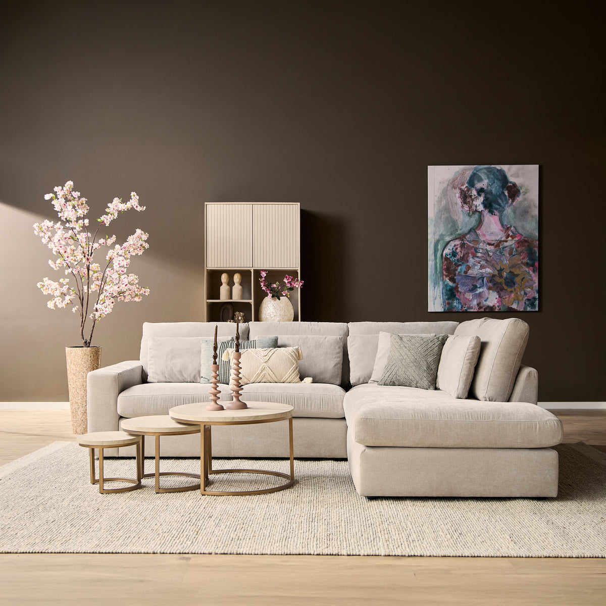 MySofa Jesse | 2,5-zits + ottomane rechts | beige
