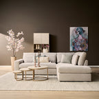 MySofa Jesse | 2,5-zits + ottomane rechts | beige