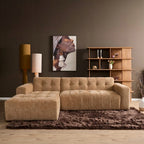 MySofa Ruby hoekbank Camel Lounge L + 2,5-zits arm rechts