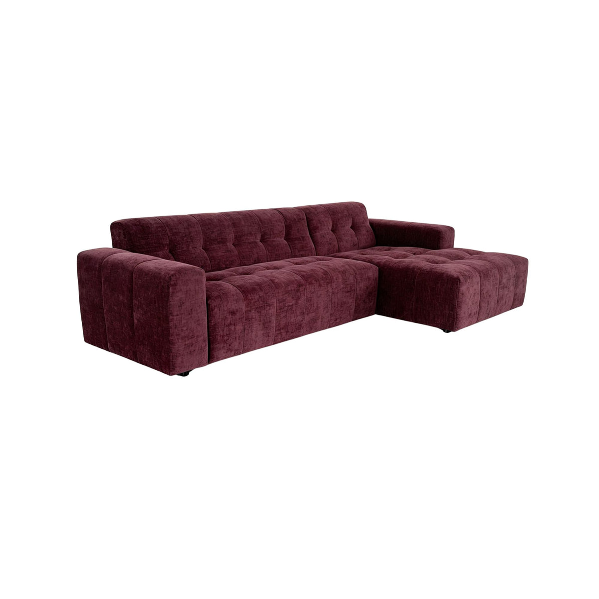 MySofa Ruby Hoekbank Paars 2,5-zits AL + Lounge rechts