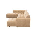 MySofa Ruby U-bank camel ottomane links + 2,5-zits + lounge rechts