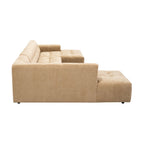 MySofa Ruby U-bank camel ottomane links + 2,5-zits + lounge rechts