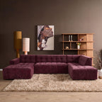 MySofa Ruby U-bank Paars Lounge L + 2,5 + Ottomane Rechts
